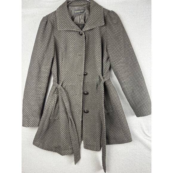 Banana Republic Womens Wool Blend Preppy Academia Coat Size M Belted - Picture 1 of 7
